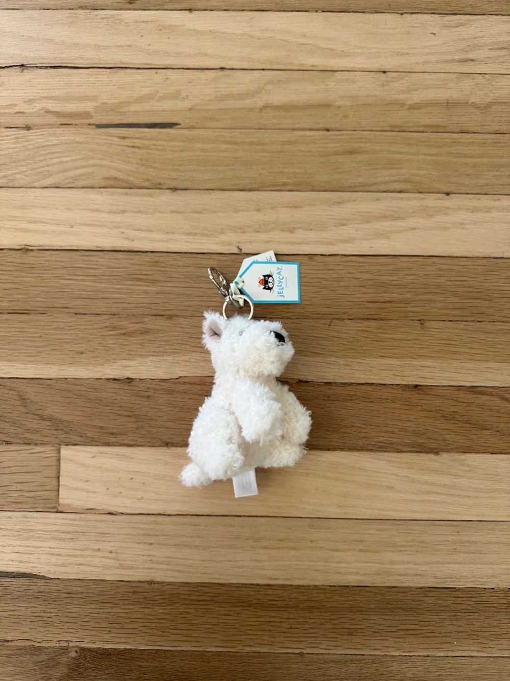 Jellycat Scottie white dog keychain